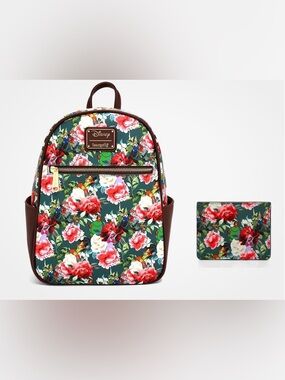 NWOT Loungefly Disney Robin Hood floral backpack and cardholder